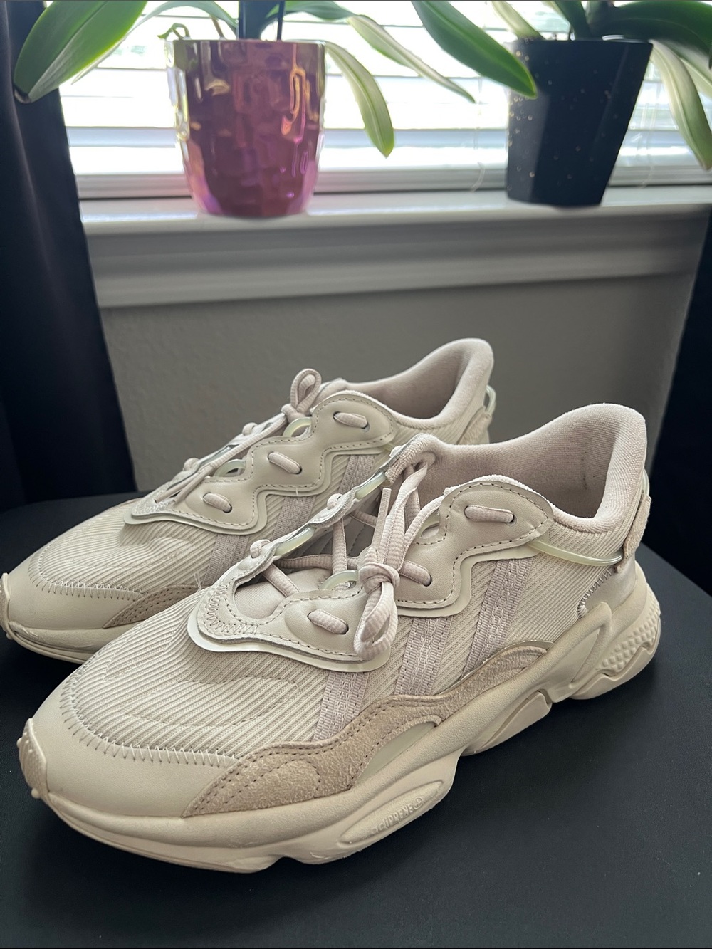 adidas Kids Off-White/Tonal Lace-Up Sneakers